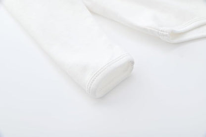 Teach Leanbh Infant Baby Polo Bodysuit Cotton Long Sleeve Pure Color Shirt 3-24 Months (White/Peter Pan Collar, 9 Months)