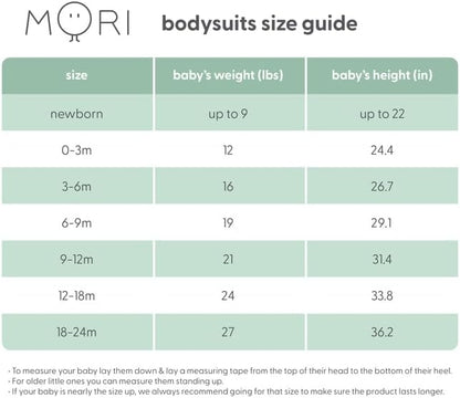 MORI Baby Unisex Short Sleeve Kimono Bodysuit - Breathable Comfort Wrap Romper with Nickel Free Poppers for Boys and Girls