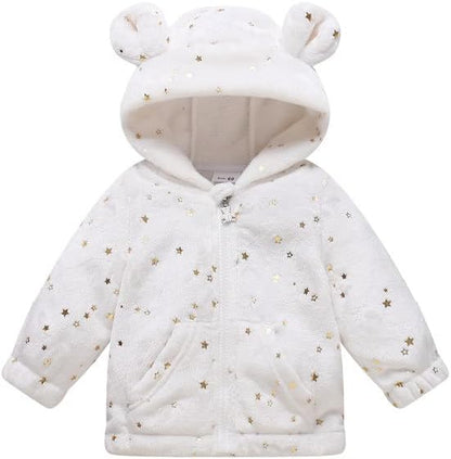 Baby Girl Winter Fleece Coat Toddler Boy Jacket Infant With Hood Warm Outerwear