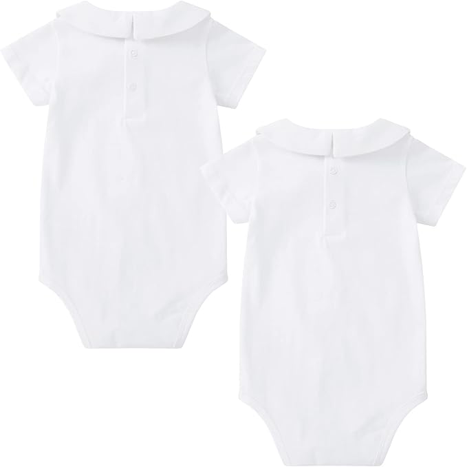pureborn Baby Romper Bodysuits 2-Pack Unisex Soft Cotton One-Piece Outfit for Infant Boys Girls 0-24 Months