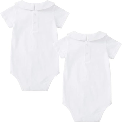 pureborn Baby Romper Bodysuits 2-Pack Unisex Soft Cotton One-Piece Outfit for Infant Boys Girls 0-24 Months