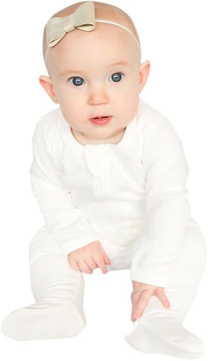 Owlivia Organic Cotton Baby Pajamas, Boys Girls Zip Front Sleep 'N Play Pjs, Footed Sleeper, Long Sleeve