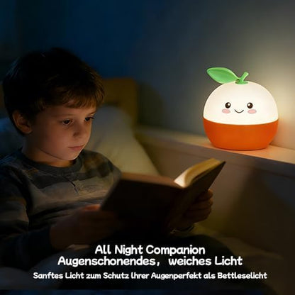Tangerine Night Light,Cute Orange Sleep Light,Night Light for Kids,Charming lamp Decoration for Children's Rooms, Delightful Gifts for Baby Boys and Girls, Christmas Presents