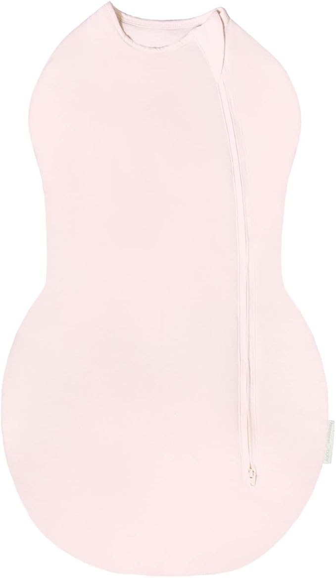 Happiest Baby Sleepea Comforter Swaddle - 100% Organic Cotton Baby Swaddle Blanket - Doctor Designed Promotes Healthy Hip Development (Rose, Medium)