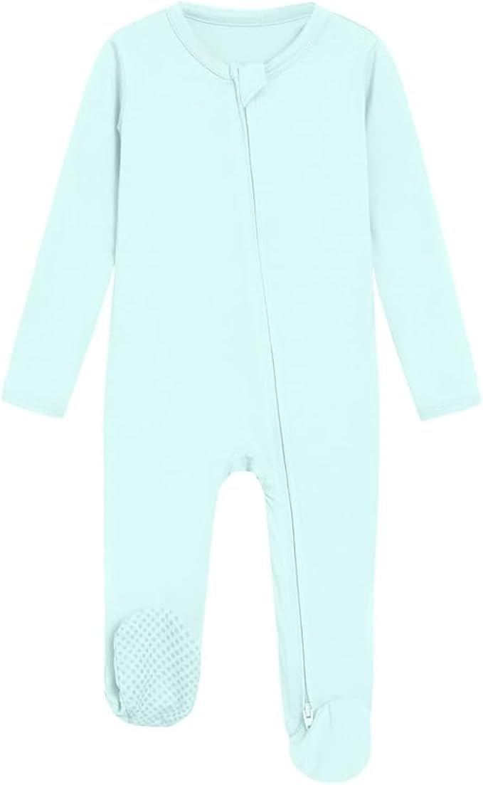 Baby Footie Romper Pajamas Unisex Newborn Infant Pjs Soft Rompers Viscose from Bamboo Sleepwear