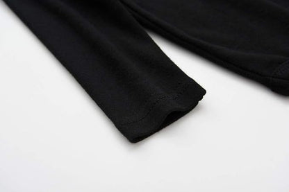 Teach Leanbh Infant Baby Polo Bodysuit Cotton Long Sleeve Pure Color Shirt 3-24 Months (12 Months, Black)