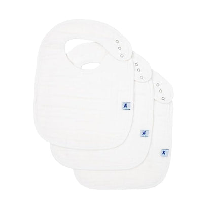 Little Unicorn Premium Classic Bib 3 pack | Adjustable as baby grows | Soft fabric on skin | Great for first time eaters (White)