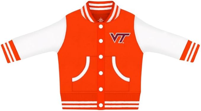 Creative Knitwear College Baby Varsity Jacket Lightweight - Team Logo, Multiple Colors, Unisex, (0 Months - 4T)