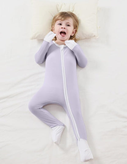 Baby Zippered Rompers Newborn Pajamas Sleepers Long Sleeve Jumpsuits Infant Zipper Romper-Viscose from Bamboo