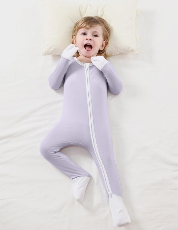 Baby Zippered Rompers Newborn Pajamas Sleepers Long Sleeve Jumpsuits Infant Zipper Romper-Viscose from Bamboo