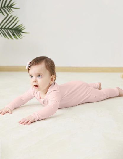 Baby Zippered Rompers Newborn Pajamas Sleepers Long Sleeve Jumpsuits Infant Zipper Romper-Viscose from Bamboo
