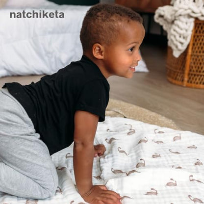 Organic Cotton Muslin Baby Blanket for Boys and Girls - Luxurious Soft Toddler Quilt for Swaddling - Gender Neutral Blanket - Baby and Toddler Gift - Forest Friends