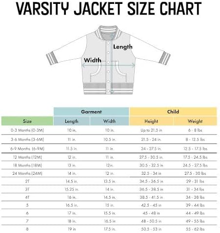 Creative Knitwear College Baby Varsity Jacket Lightweight - Team Logo, Multiple Colors, Unisex, (0 Months - 4T)