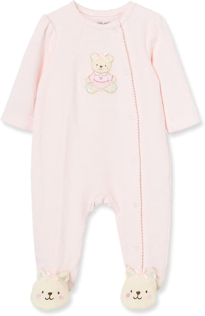Little Me Clothes for Baby Girls' 100% Cotton Scratch-Free Tag Footie Sleeper, Preemie to 9 Months