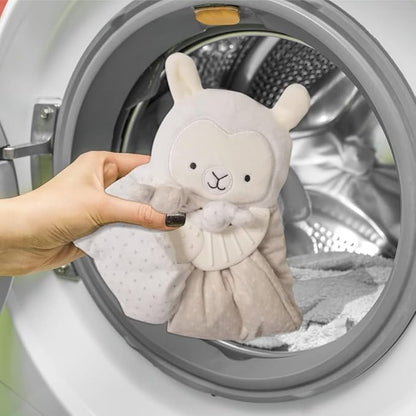 Lulyboo Lovey Baby Sleep Soother & Teether - Plush Security Blanket with Music, White Noise, Vibration, Detachable Silicone Teethers, Universal Crib Attachment, Llama Design, BPA-Free