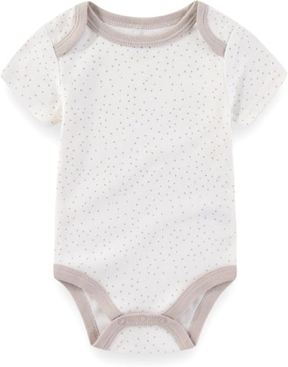 Baby Boy Girl Bodysuit 5 Pack Cotton Short Sleeve Romper Soft Baby Clothes Outfit 0-12 Month