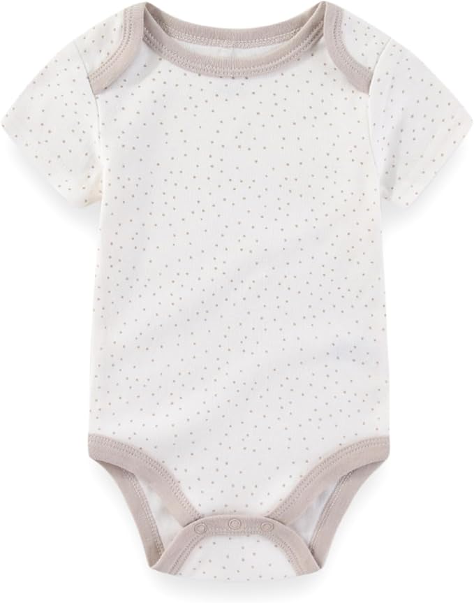 Baby Boy Girl Bodysuit 5 Pack Cotton Short Sleeve Romper Soft Baby Clothes Outfit 0-12 Month