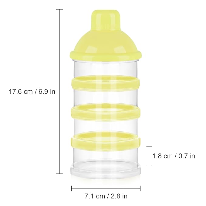 Accmor Formula Dispenser On The Go, 4 Compartments Stackable Formula Container for Travel, Baby Milk Powder Kids Snack Container, BPA Free ﻿