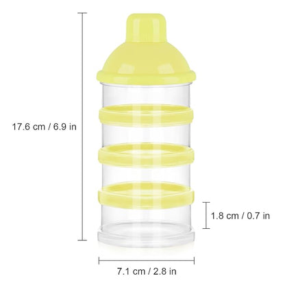 Accmor Formula Dispenser On The Go, 4 Compartments Stackable Formula Container for Travel, Baby Milk Powder Kids Snack Container, BPA Free ﻿