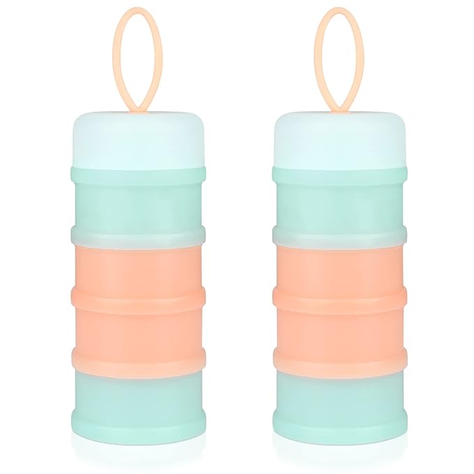 Accmor 2 Pack Baby Formula Dispenser On The Go, Stackable Formula Dispenser Formula Container to Go, Non-Spill Portable Milk Powder Kids Snack Storage Container, BPA Free