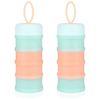 Accmor 2 Pack Baby Formula Dispenser On The Go, Stackable Formula Dispenser Formula Container to Go, Non-Spill Portable Milk Powder Kids Snack Storage Container, BPA Free