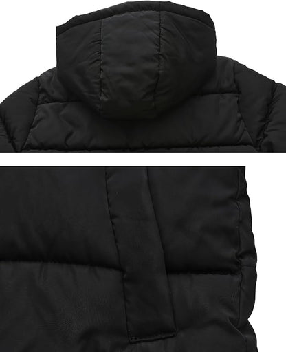 HOOD CREW Kids Boy’s Winter Coat Windproof Hooded Puffer Jackets Warm Outerwear Parka Padded Jacket