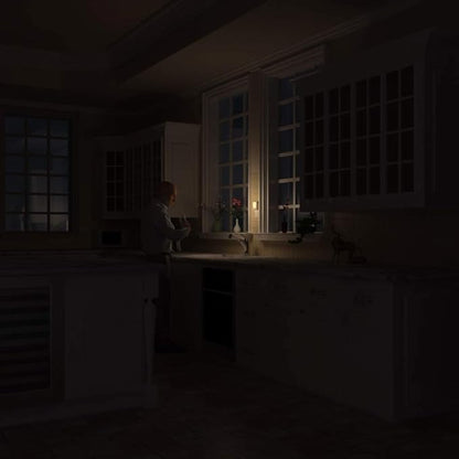 MAZ-TEK Plug in Motion Sensor Lights with Adjustable Brightness,Warm White Motion Activated Led Night Light for Hallway, Stair, Corridor, Kitchen, Living Room, Garage, Basement, Utility Room,2 Pack