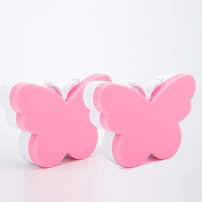 2pcs Butterfly LED Plug in Night Light for Kids, Night Light Lamp Plug into Wall with Smart Dusk to Dawn Sensor, Idea for Baby Room, Bedroom, Bathroom, Hallway, Stairs, Kitchen(Pink Light)