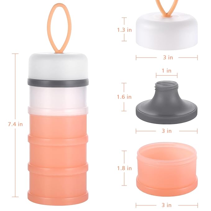 Accmor 2 Pack Baby Formula Dispenser On The Go, Stackable Formula Dispenser Formula Container to Go, Non-Spill Portable Milk Powder Kids Snack Storage Container, BPA Free