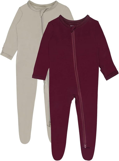 GUISBY Pajamas for Baby Boys & Girls, Infant Onesie with Mitten Long Sleeve Footed Pjs