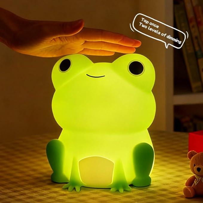 Frog Night Light,Cute Night Light for Kid，Cute Frog lamp,Best Bedroom Bedside Decor Christmas Birthday Gift for Boy Girl Toddler
