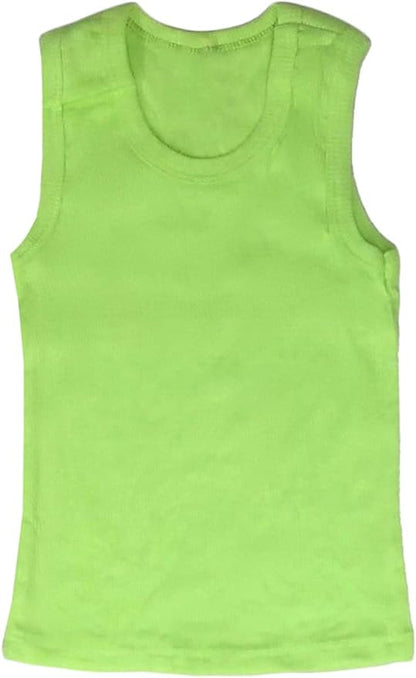 ToBeInStyle Girl's 4 Pack Ruffle Hem Cotton Tank Tops