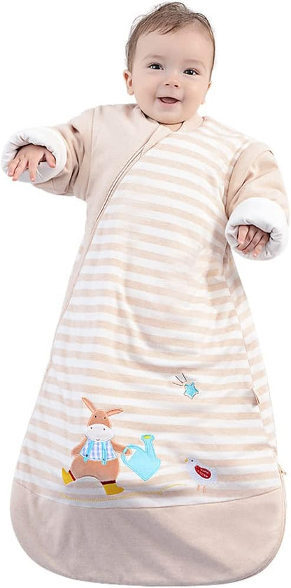 Baby Wearable Blanket Sleeping Bag Sack for Toddler Baby Girl Boy Unisex 3-Way Zipper Baby Sleep Sack, 100% Cotton TOG 3.5