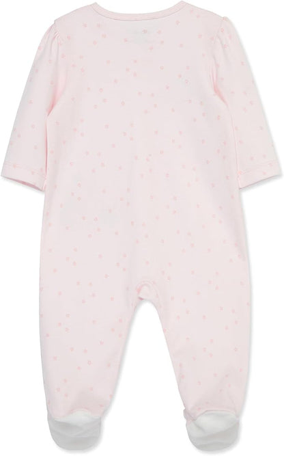Little Me Clothes for Baby Girls' 100% Cotton Scratch-Free Tag Footie Sleeper, Preemie to 9 Months