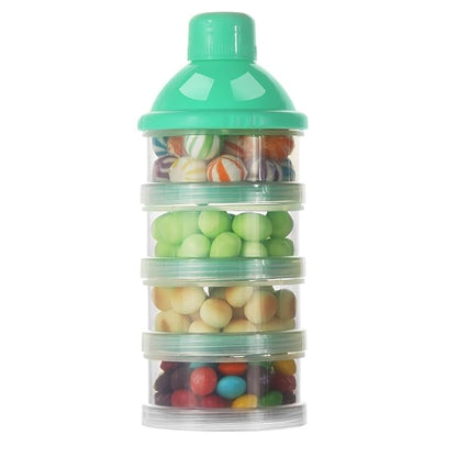 Accmor Formula Dispenser On The Go, 4 Compartments Stackable Formula Container for Travel, Baby Milk Powder Kids Snack Container, BPA Free ﻿