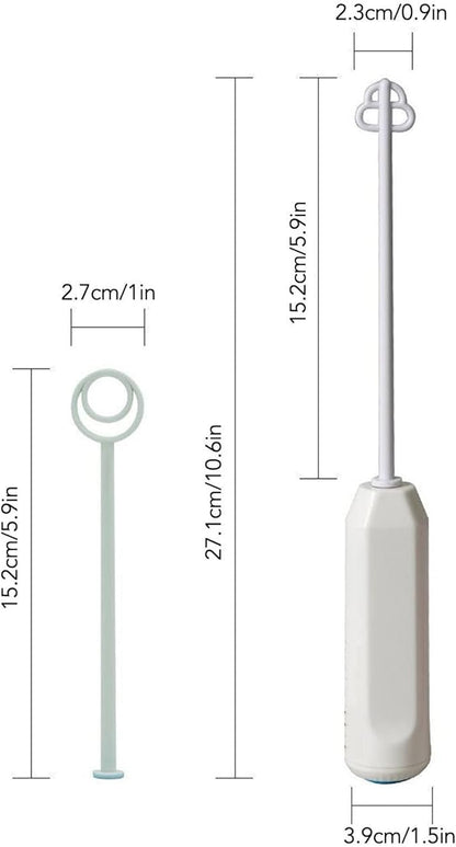 Handheld Drink Mixer, Baby Formula Mixer Mini Milk Foamer Battery Operated Drink Mixer for Coffee, Latte, Cappuccino, Egg Whipping(White)