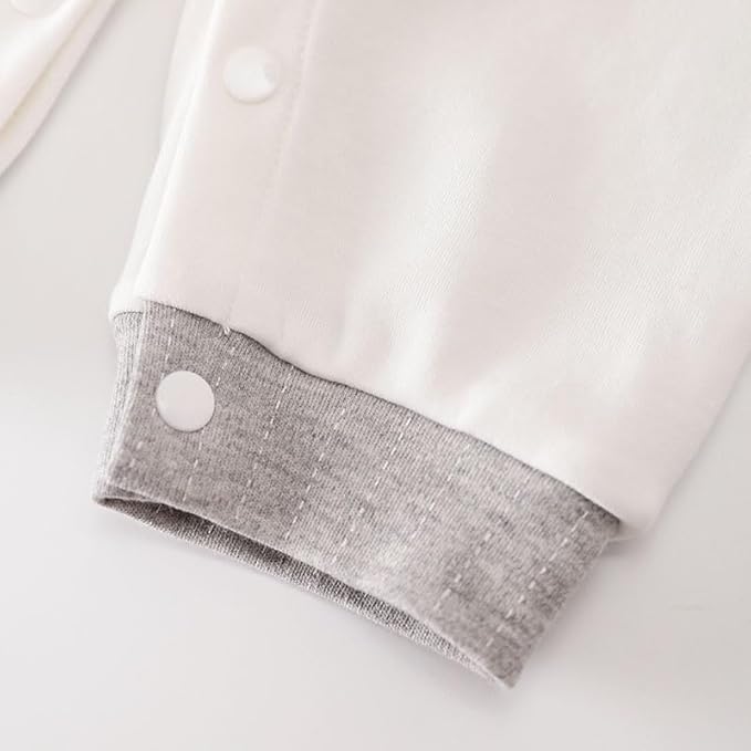 HUAANIUE Newborn Baby Boys Gentleman Romper One Piece Long Sleeve Bowtie Outfit Formal Wear Tuxedo Suit