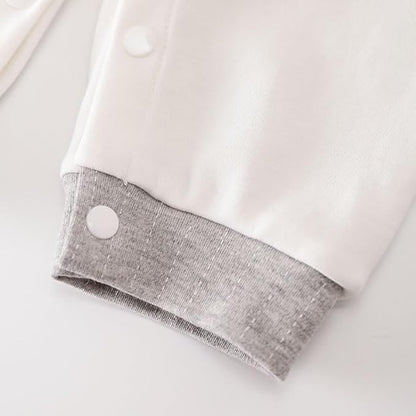 HUAANIUE Newborn Baby Boys Gentleman Romper One Piece Long Sleeve Bowtie Outfit Formal Wear Tuxedo Suit