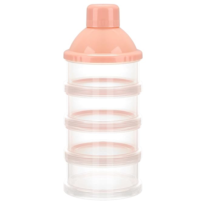 Accmor Formula Dispenser On The Go, 4 Compartments Stackable Formula Container for Travel, Baby Milk Powder Kids Snack Container, BPA Free ﻿