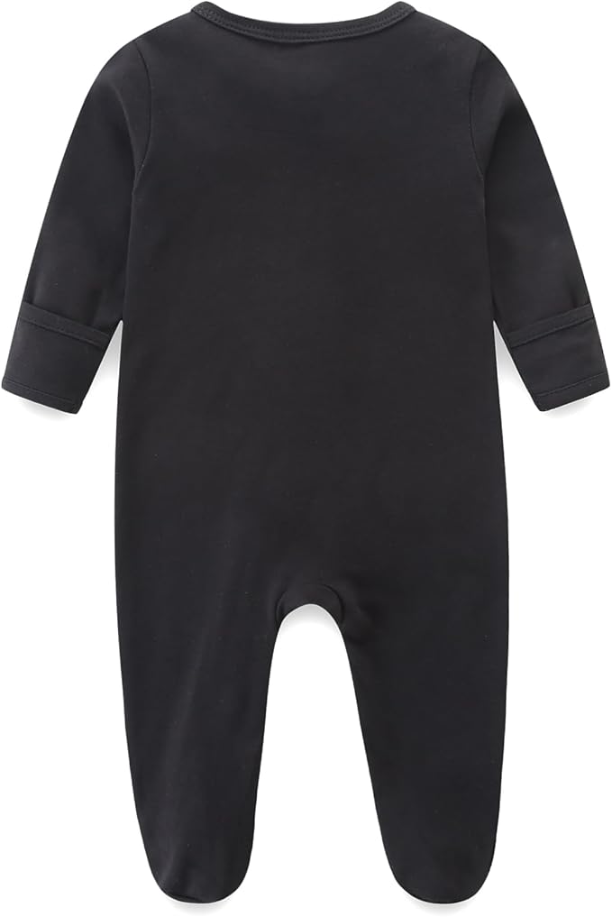 Baby Romper 100% Organic Cotton Pajamas One Piece Long Sleeve Zipper Footie Onesie for 0~12M Baby