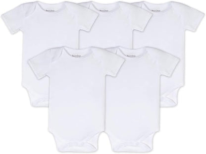 Burt's Bees Baby Organic Cotton Bodysuits – Baby Boy & Girl Short and Long Sleeve One-Pieces, 5-Pack
