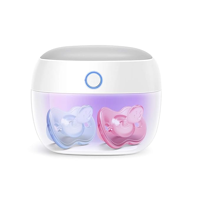 Papablic Portable Pacifier Sanitizer, UV Light Sanitizer Case On The Go for Baby Pacifier, USB Rechargeable Mini Travel Sanitizer Box, 99.99% Cleaned in 59 Seconds