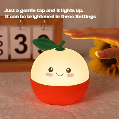 Tangerine Night Light,Cute Orange Sleep Light,Night Light for Kids,Charming lamp Decoration for Children's Rooms, Delightful Gifts for Baby Boys and Girls, Christmas Presents