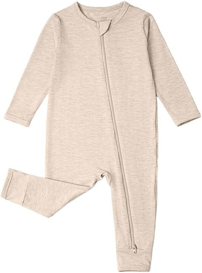 Baby Zippered Rompers Newborn Pajamas Sleepers Long Sleeve Jumpsuits Infant Zipper Romper-Viscose from Bamboo