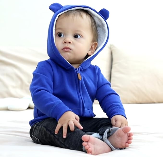 Baby Girls Boys Warm Adorable Hooded Zip Coat for Fall Spring Outerwear 3-24M Kids Jacket