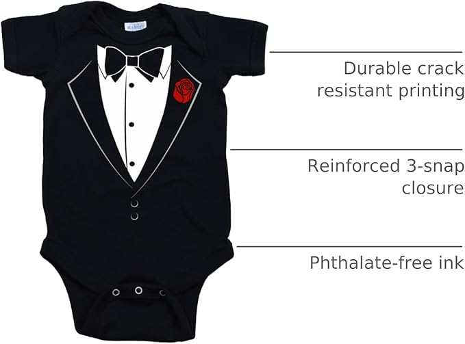 Ann Arbor T-shirt Co. Unisex Baby Tuxedo Funny Infant Humor One Piece