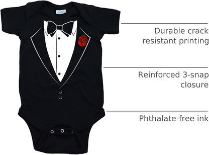 Ann Arbor T-shirt Co. Unisex Baby Tuxedo Funny Infant Humor One Piece
