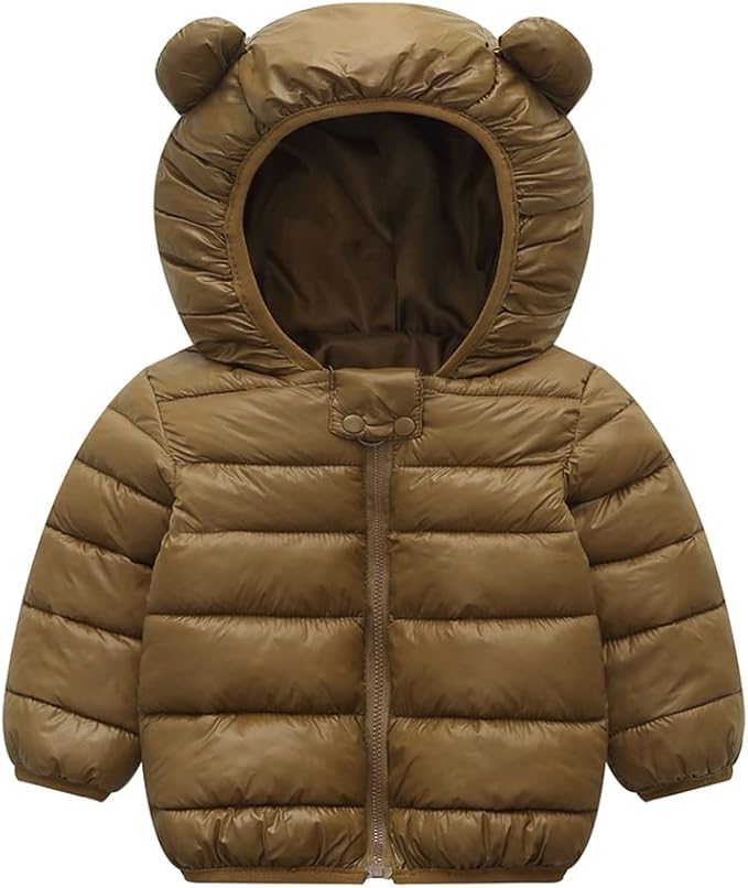 Winter Down Coats for Kids Baby Boys Girls Light Puffer Padded Jacket Bear Hoods Infant Outerwear