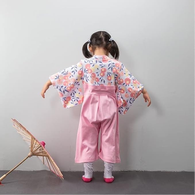 Baby Girl Kimono Romper Japanese Costumes Hakama Coverall Infant Samurai Outfits