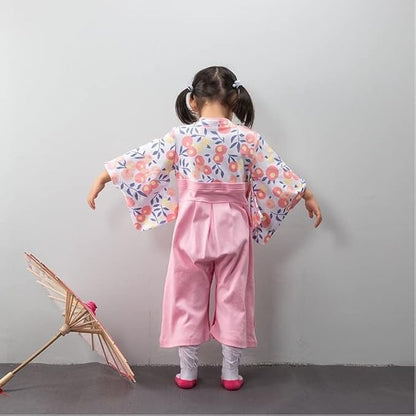 Baby Girl Kimono Romper Japanese Costumes Hakama Coverall Infant Samurai Outfits